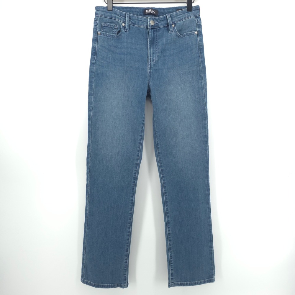 Buffalo Womens Jeans Alyssa 4/27 Blue High‎ Rise Straight Leg Stretch Denim